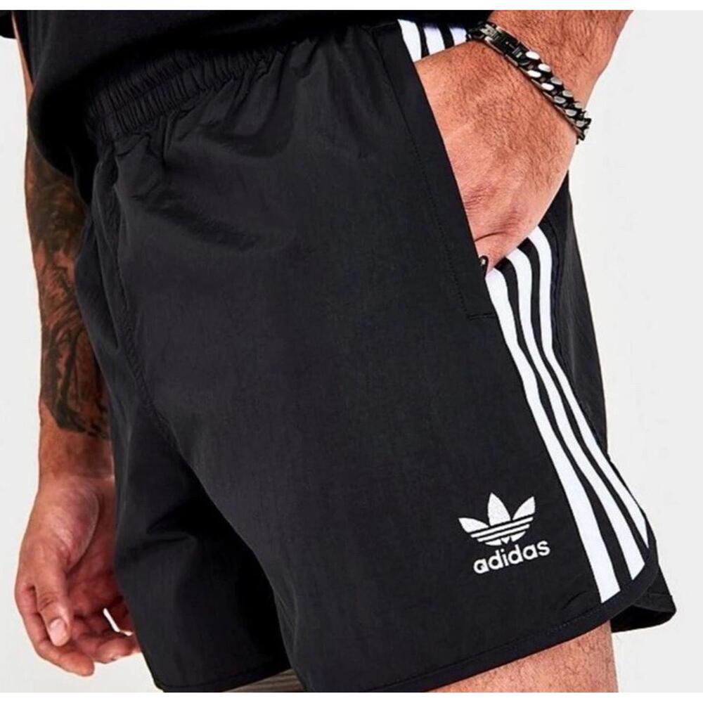 NEW MEN'S ADIDAS ORIGINALS SPRINTER TREFOIL SHORTS SIZE Medium HS2069 BLACK - Picture 4 of 4